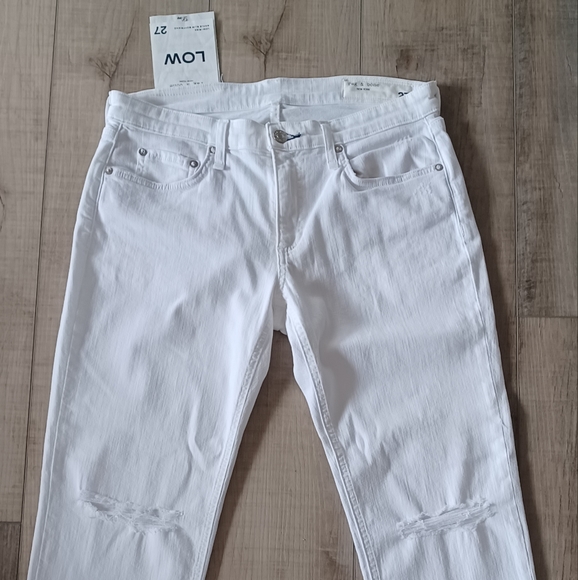 rag & bone Denim - NWT Rag & Bone Woman Low Rise Ankle Slim Boyfriend Jeans Size 27 White
